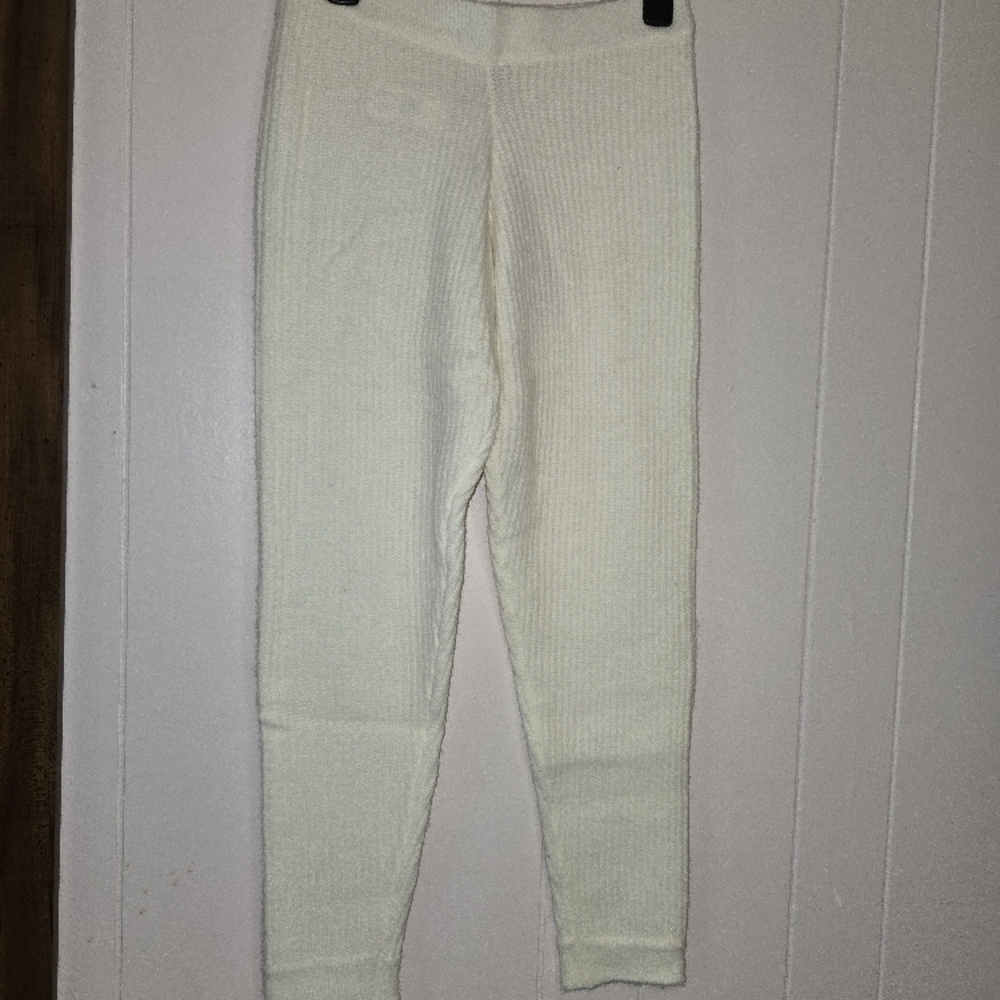 Missguided White Ribbed Leggings